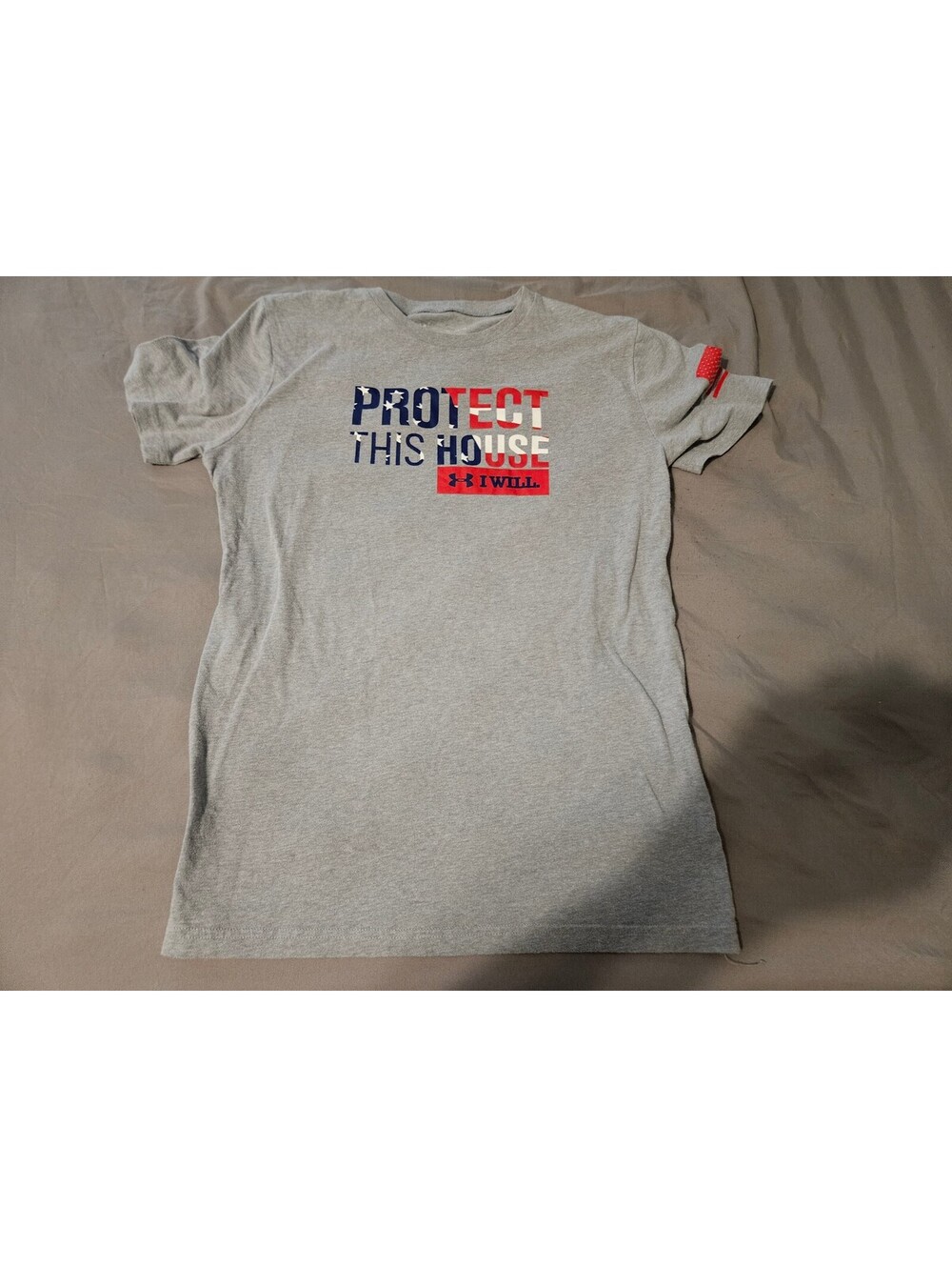 Under Armour Protect This House Gray Graphic T-Shirt Boys XL